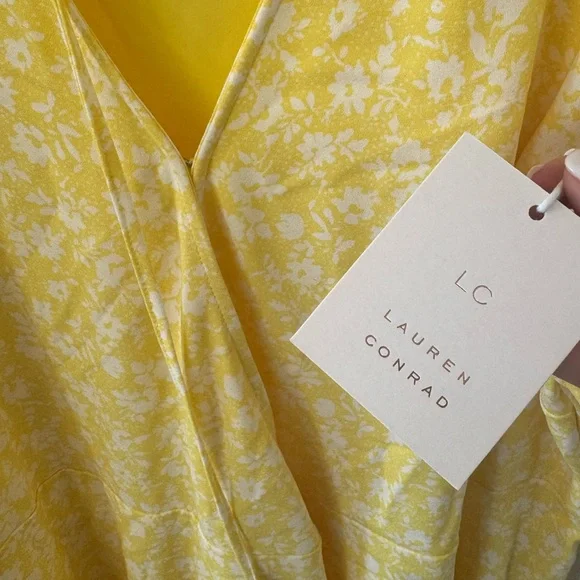 LC Lauren Conrad Yellow Floral Midi Dress - Picture 4 of 4